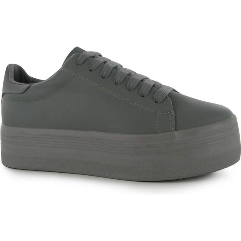 Jeffrey Campbell Play Stan Leather Look Trainers, grey/grey