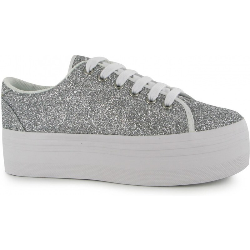 Jeffrey Campbell Play Zomg Glitter Trainers, silver