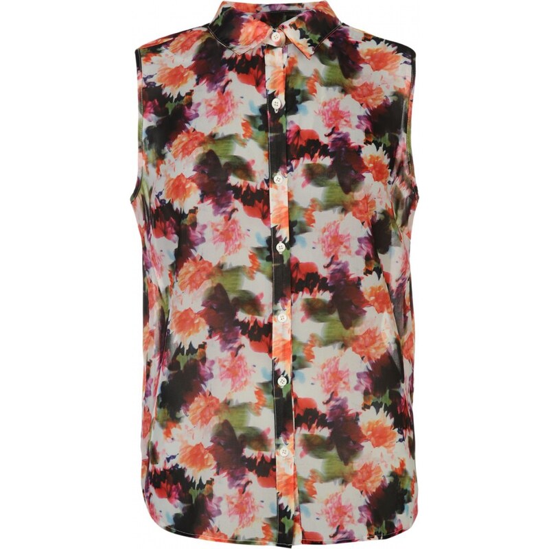 Golddigga Sleeveless Shirt Ladies, blurred floral