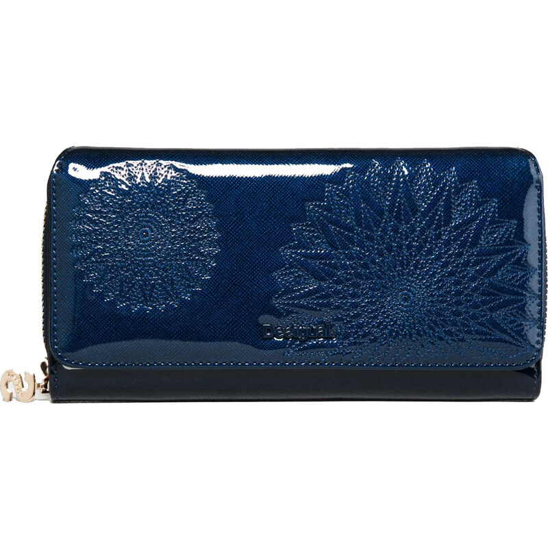 Desigual lesklá modrá peněženka Maria Katia