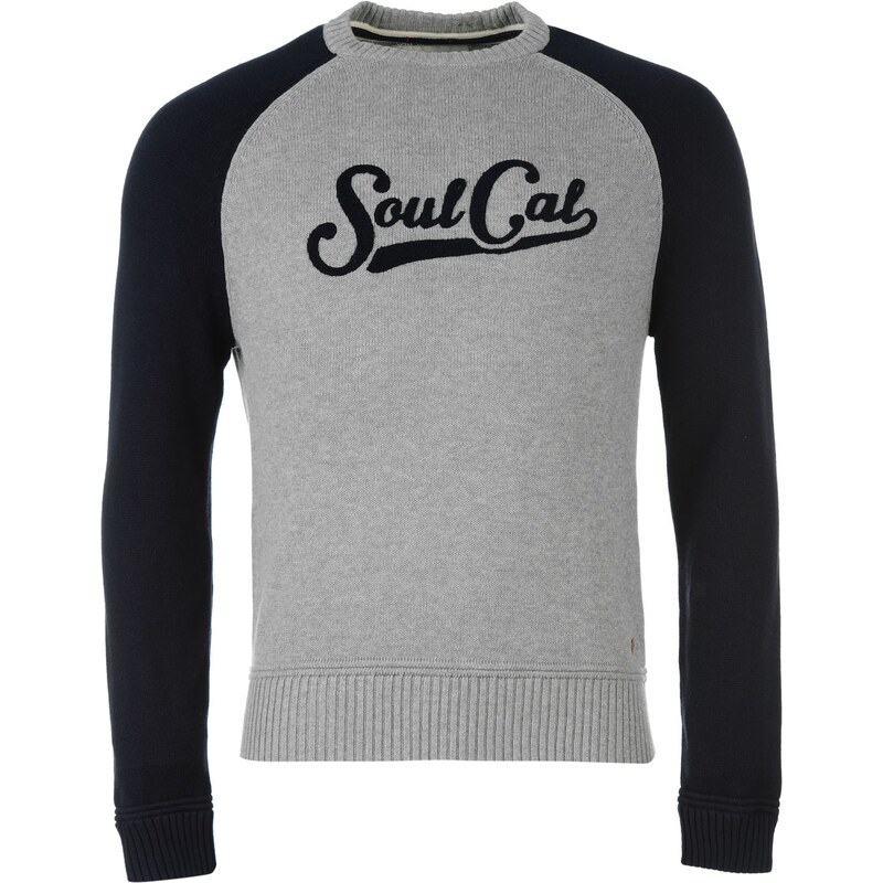 Soul Cal SoulCal Varsity Knit Jumper, navy/grey