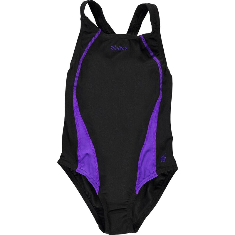 WaiKoa Training Back Swimsuit Girls, black/purple