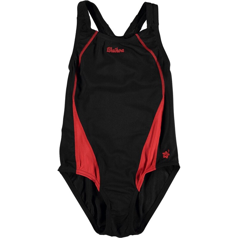 WaiKoa Training Back Swimsuit Girls, black/red