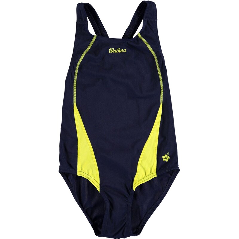 WaiKoa Training Back Swimsuit Girls, navy/yellow