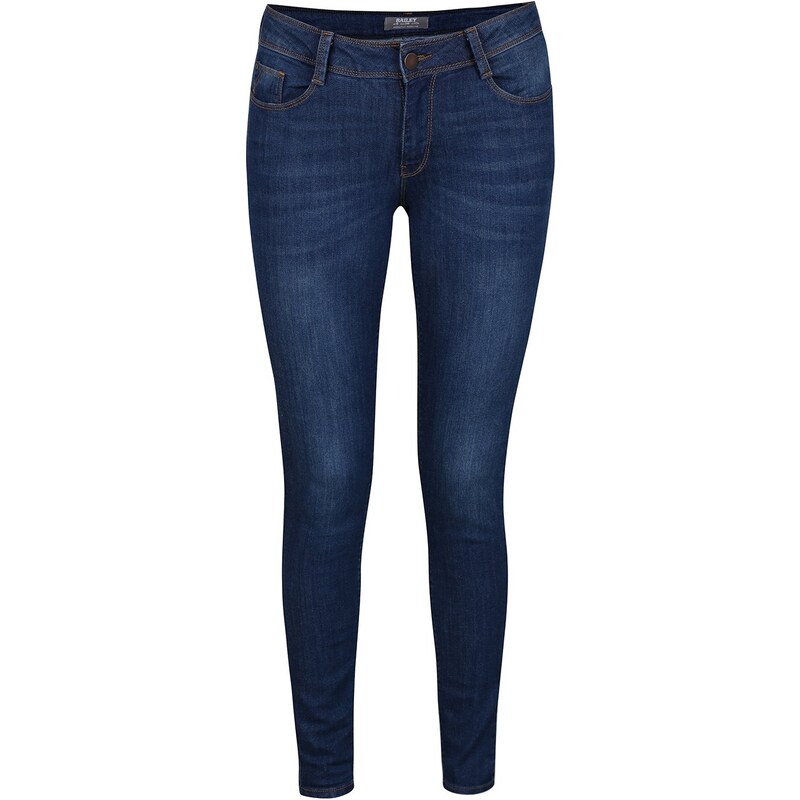 Tmavě modré skinny džíny s odrbaným efektem Dorothy Perkins