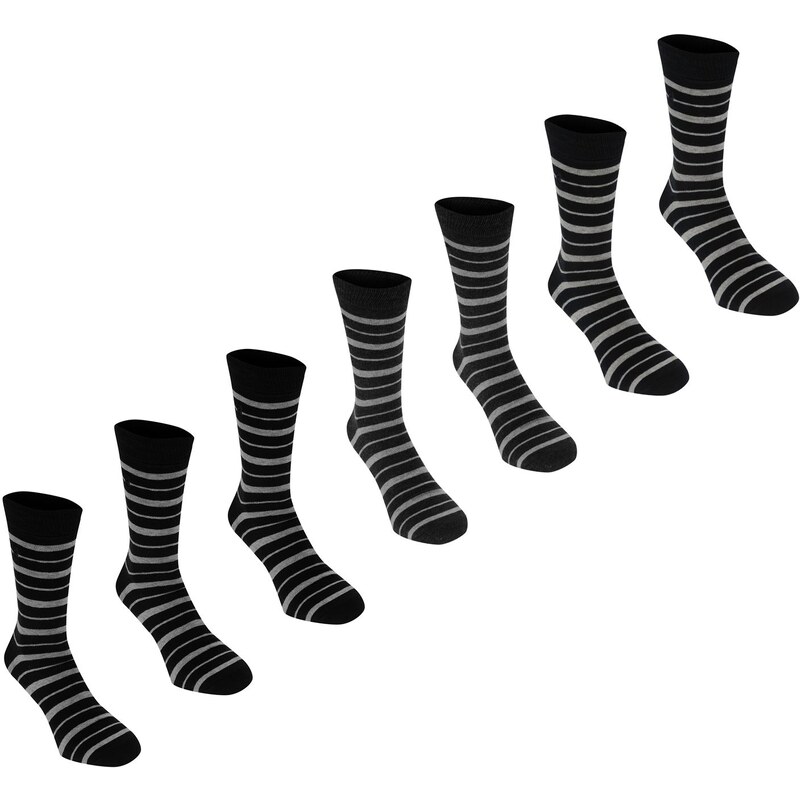 Kangol Formal 7 Pack Socks, bk ch nv stripe