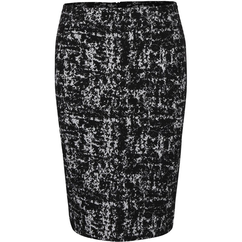 Bílo-černá vzorovaná sukně Fever London Logan