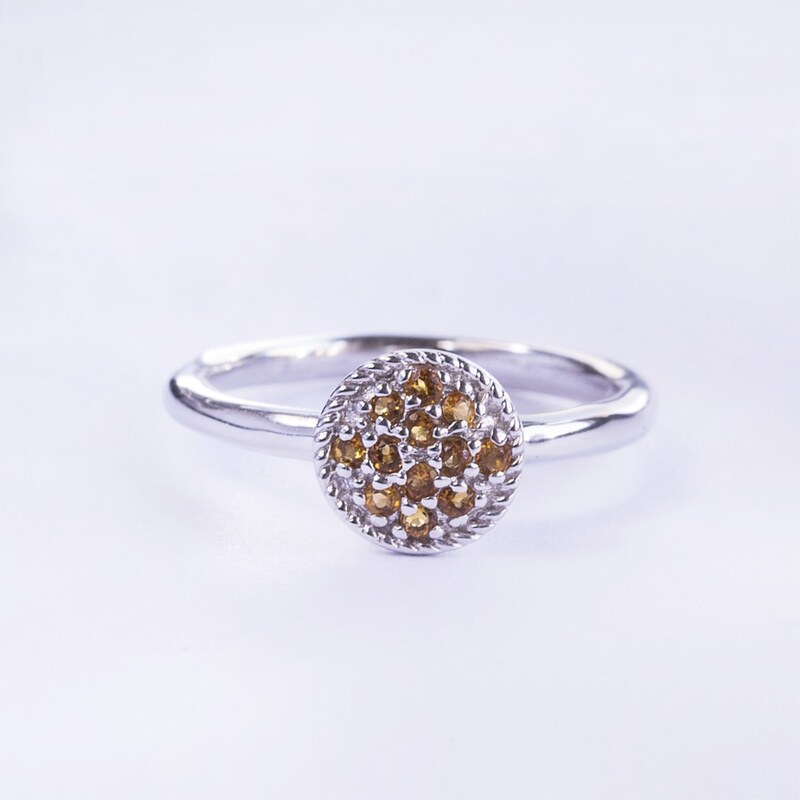 Módní citrínový prsten ze stříbra KLENOTA