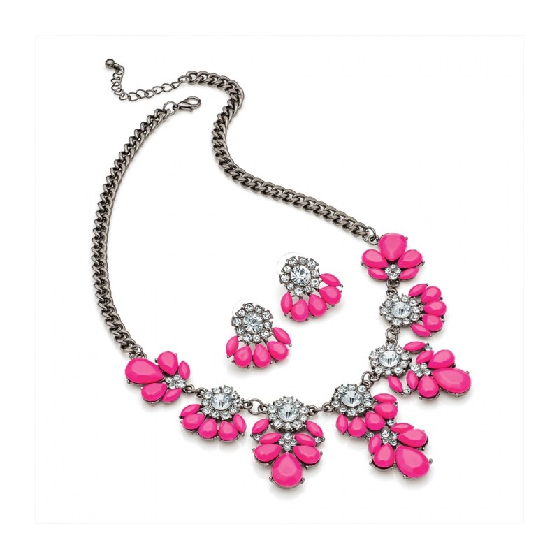 SET: Růžový náhrdelník a náušnice Alina 29244