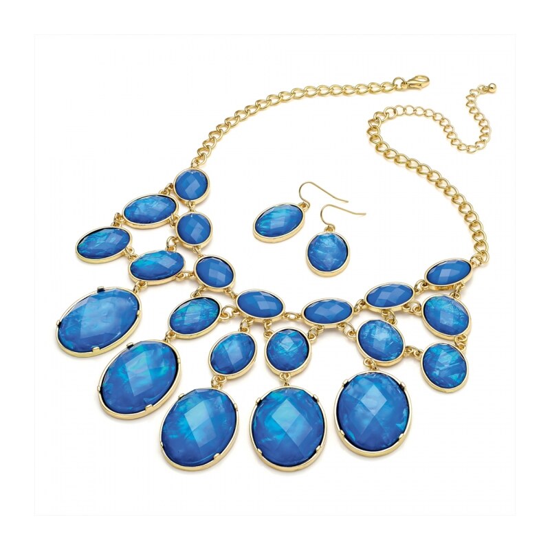 SET: Modrý náhrdelník a náušnice Lucinda 29323