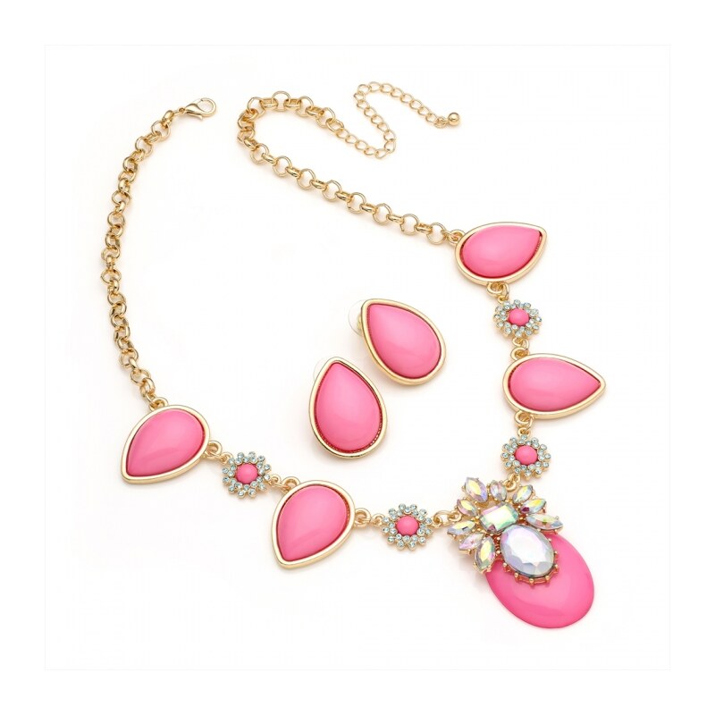 SET: Růžový náhrdelník a náušnice Eliza 29212