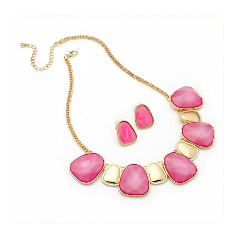 SET: Růžový náhrdelník a náušnice Jane 29210