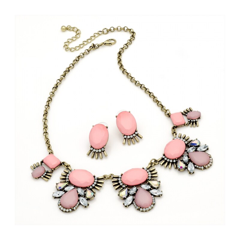 SET: Růžový náhrdelník a náušnice Mona 29239