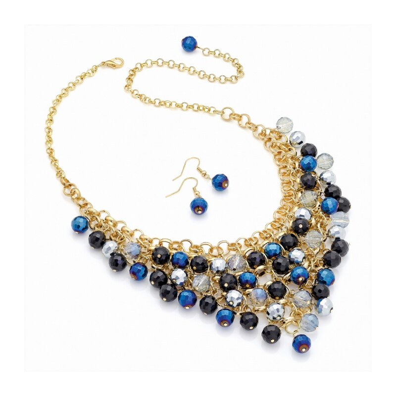 SET: Modrý náhrdelník a náušnice Debbie 29639
