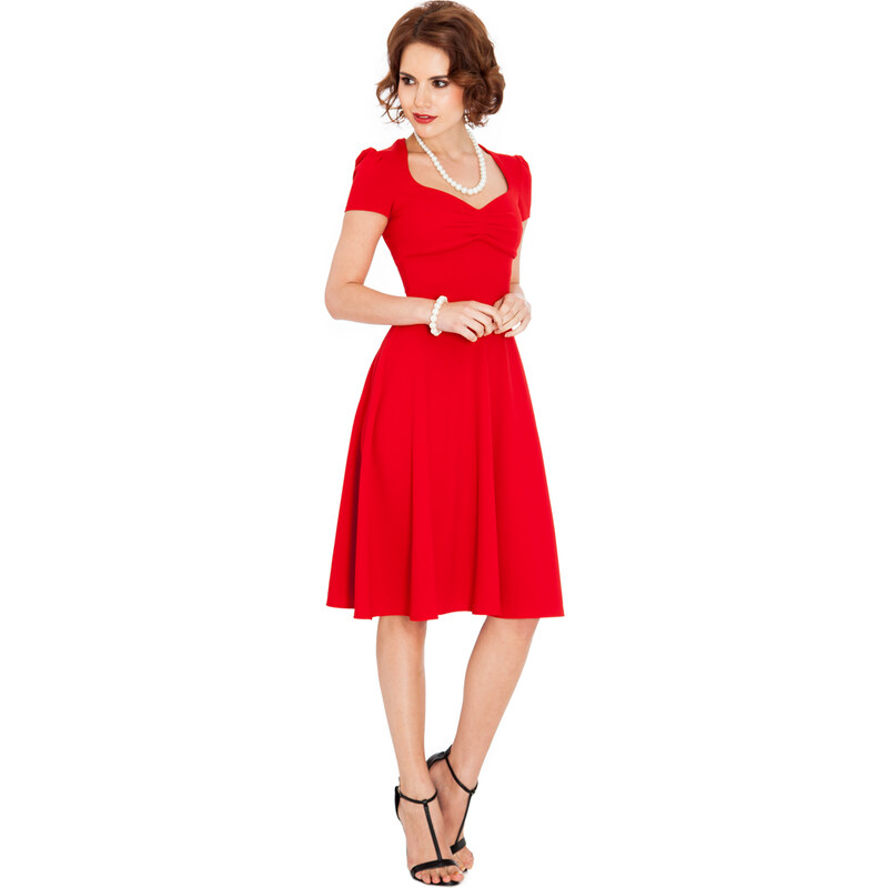 CITYGODDESS Midi šaty GRACE RED Barva: Červená,