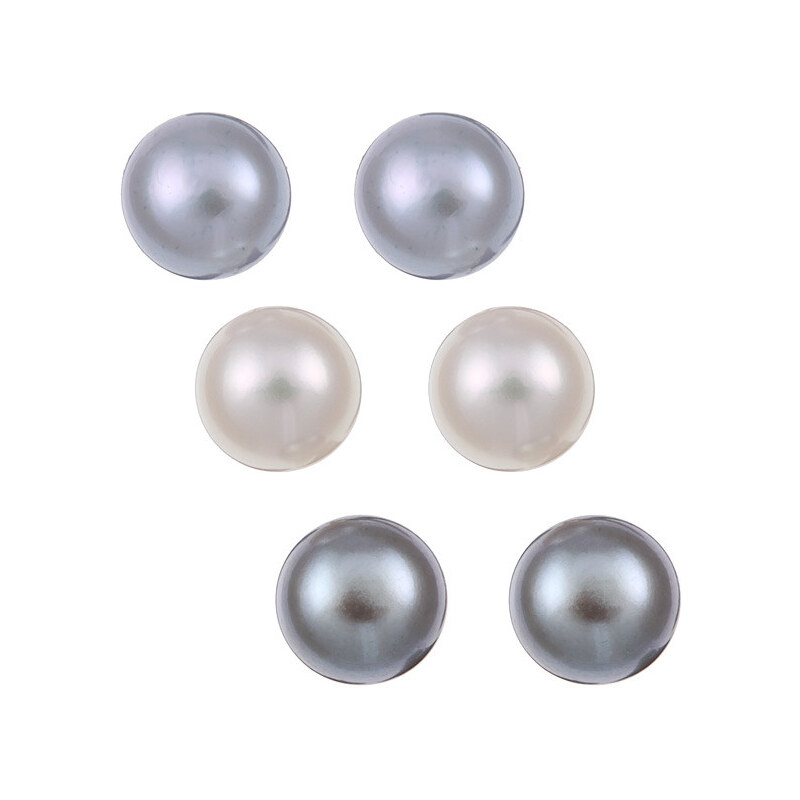 KLENOTA Souprava tří perlových náušnic (pecek)