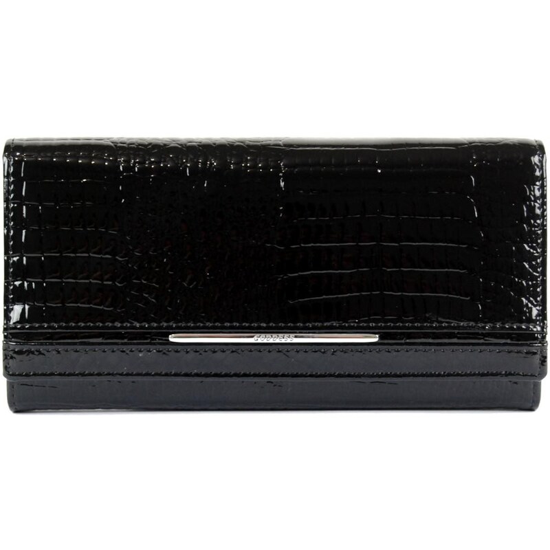 Černá kožená luxusní rámová peněženka Azura
