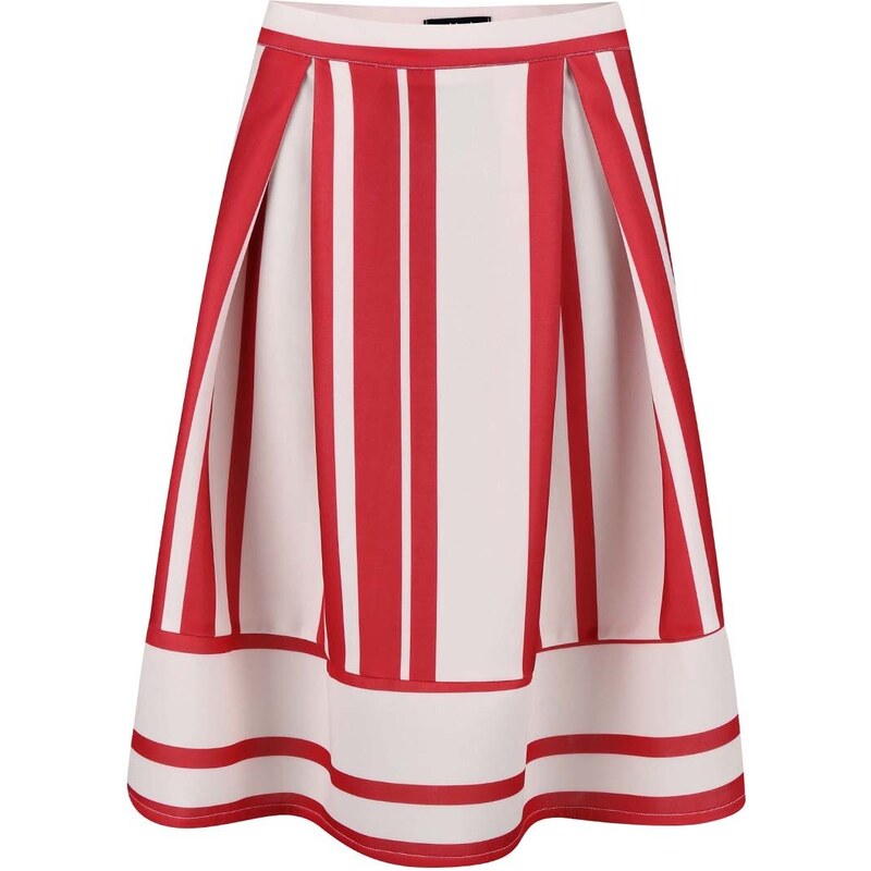 Krémovo-červená sukně s pruhy Alchymi Persei