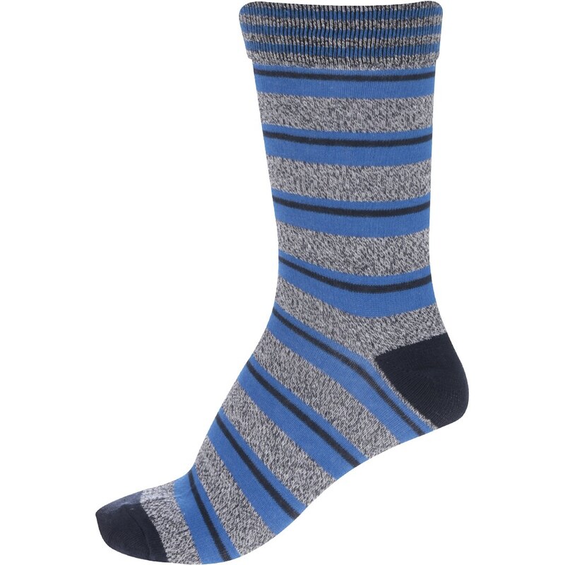 Šedo-modré pruhované ponožky Jack & Jones Blue