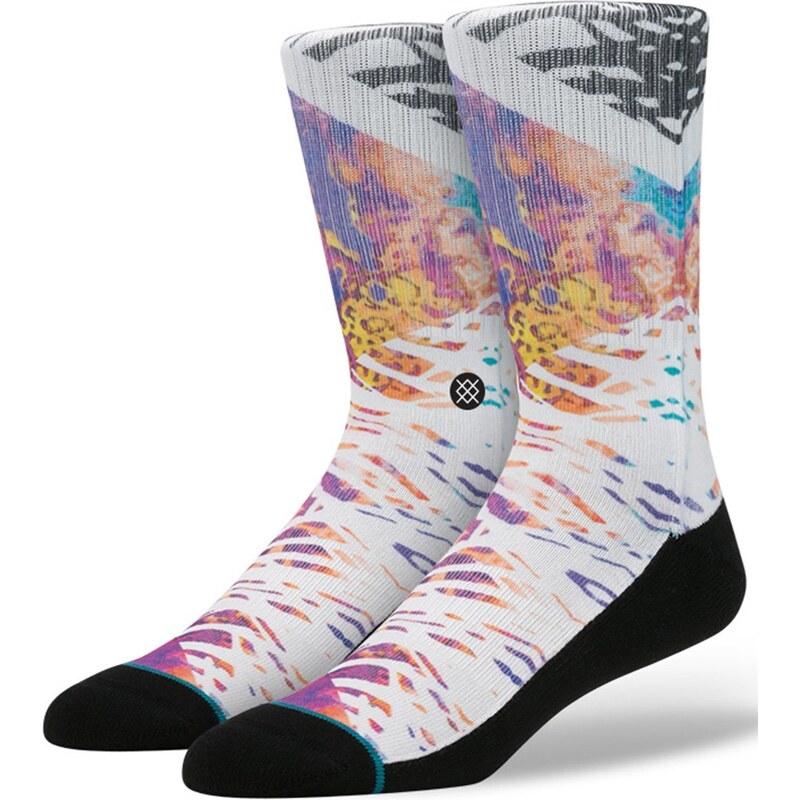 Černo-bílé pánské ponožky s barevným vzorem Stance Meld