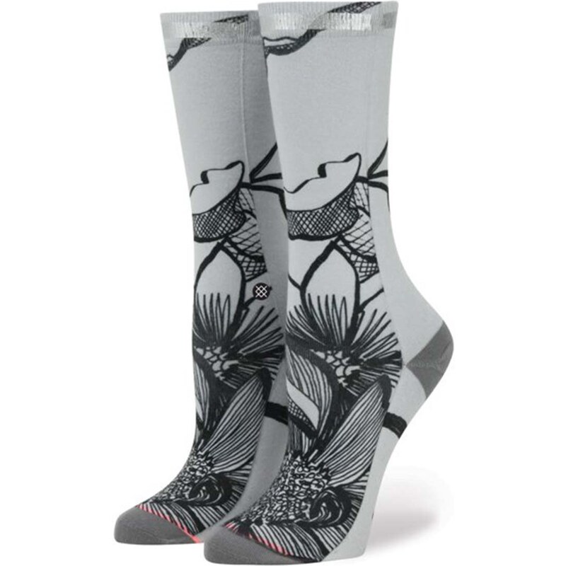 Šedé dámské vzorované ponožky Stance Lined Leaves