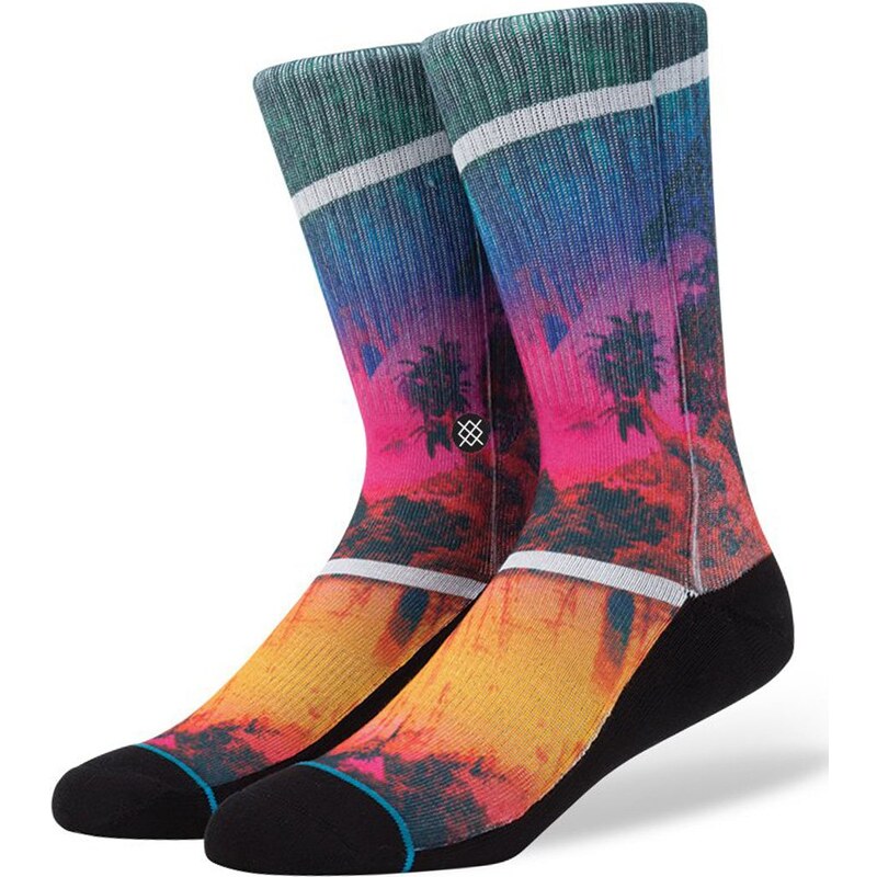 Černé pánské ponožky s barevným vzorem Stance Versus
