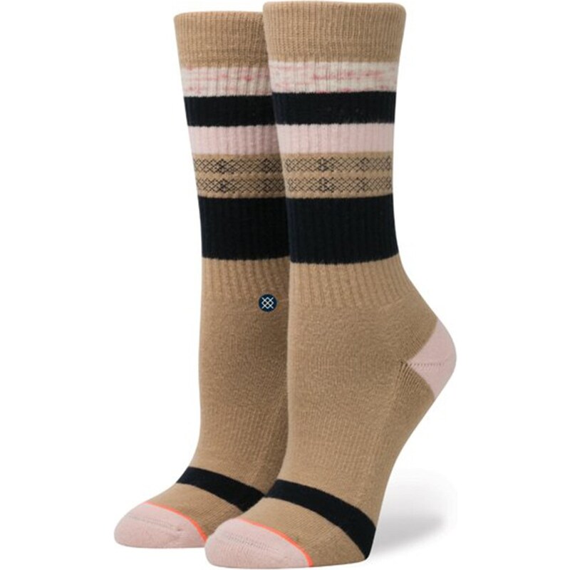 Světle hnědé dámské pruhované ponožky Stance Pintuck