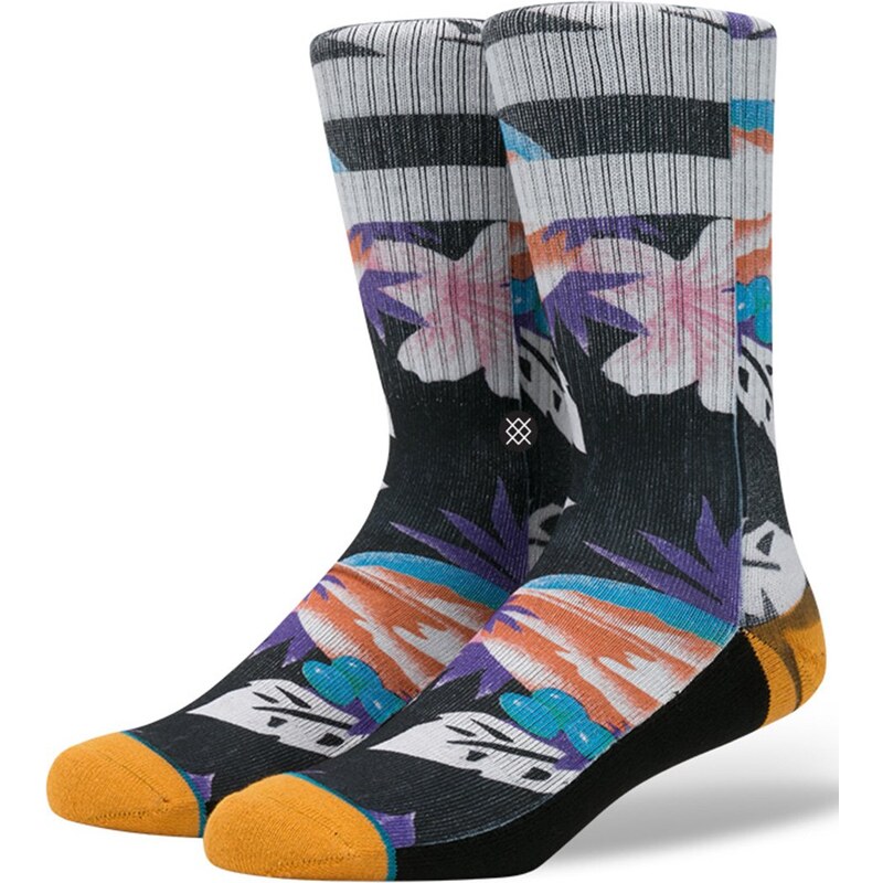 Černo-šedé pánské ponožky s barevným vzorem Stance Newport