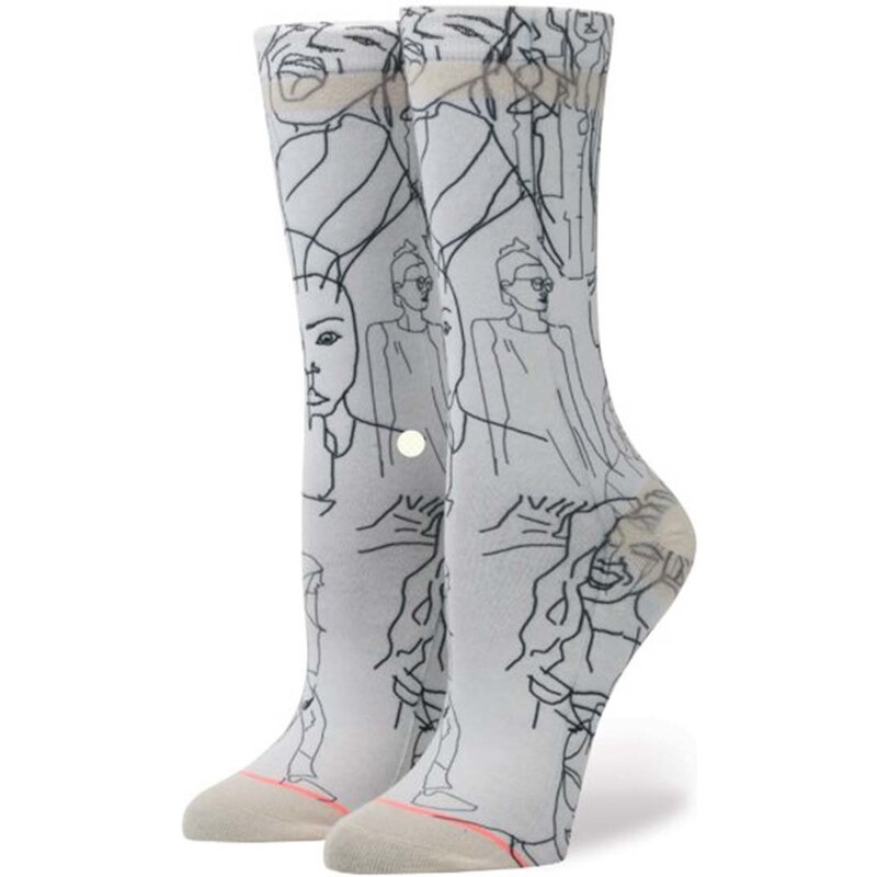 Světle šedé dámské vzorované ponožky Stance Faces