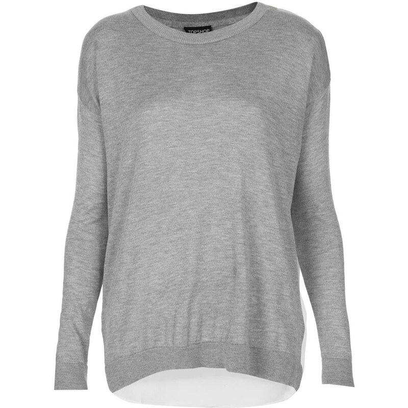 Topshop Knitted Jumper With Woven Back