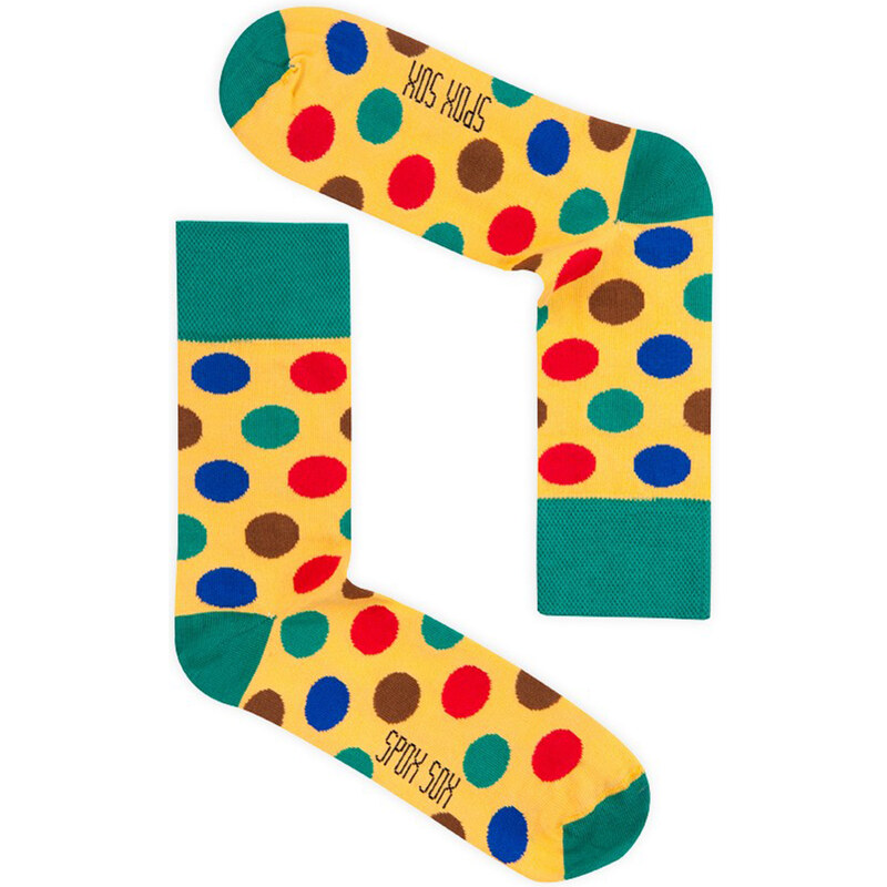 Unisex žluté ponožky Spox Sox Happy Dots