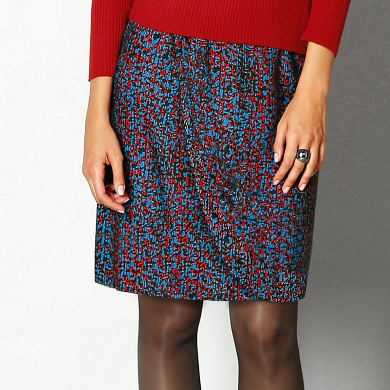 Blancheporte Zavinovací sukně s potiskem modrá/červená