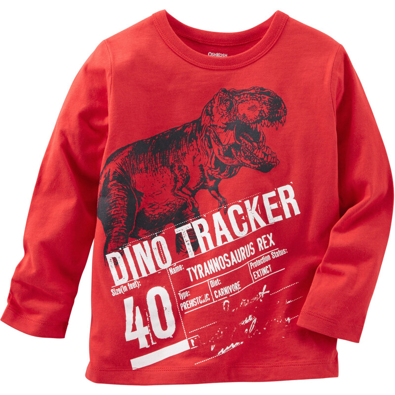 Oshkosh Chlapekcé tričko s dinosaurem - červené