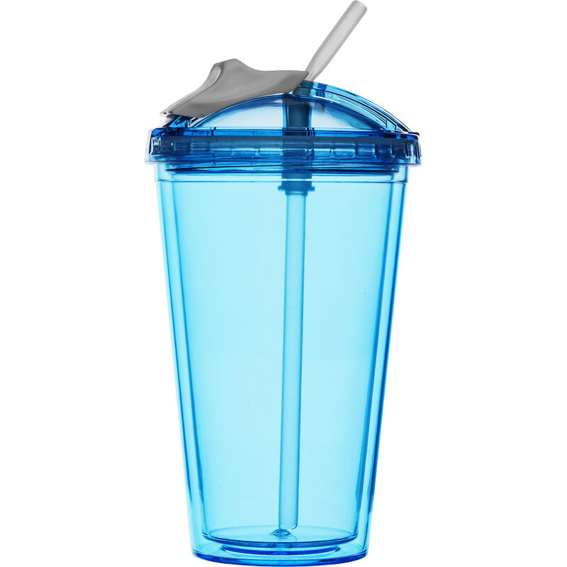 Hrnek s brčkem SAGAFORM Fresh Smoothie Mug 450ml | modrý