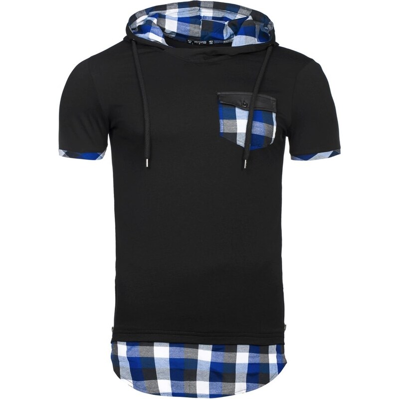 Athletic Trendy pánské černé tričko s modrým detailem ATHLETIC 479