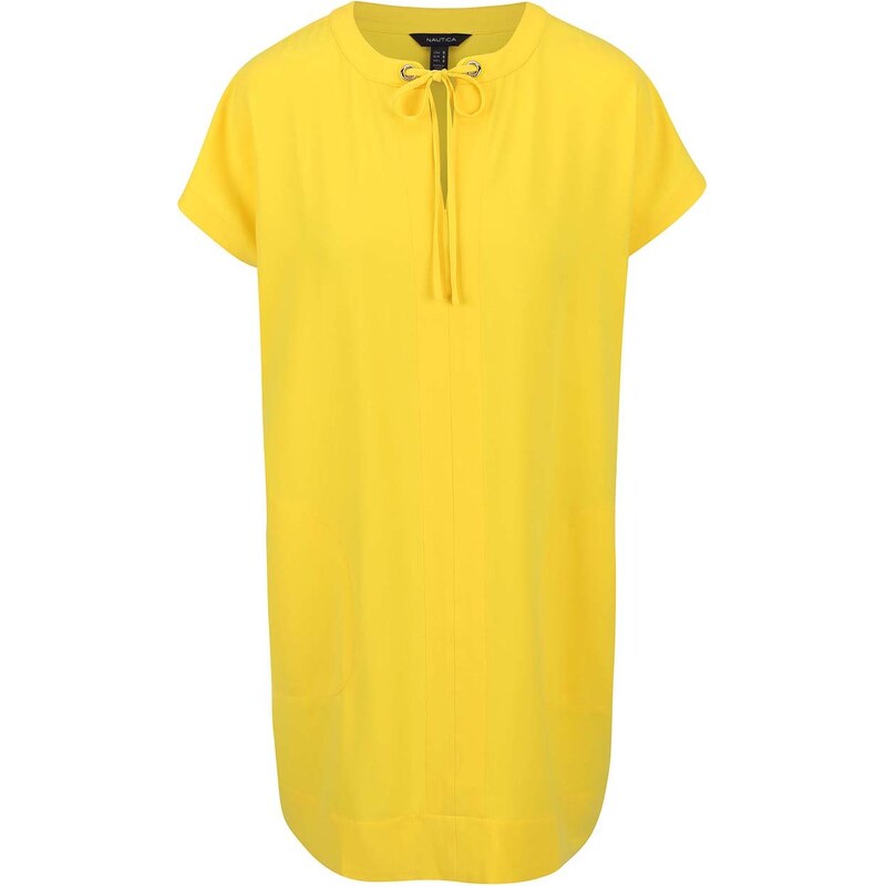 Žluté volnější šaty s kapsami Nautica