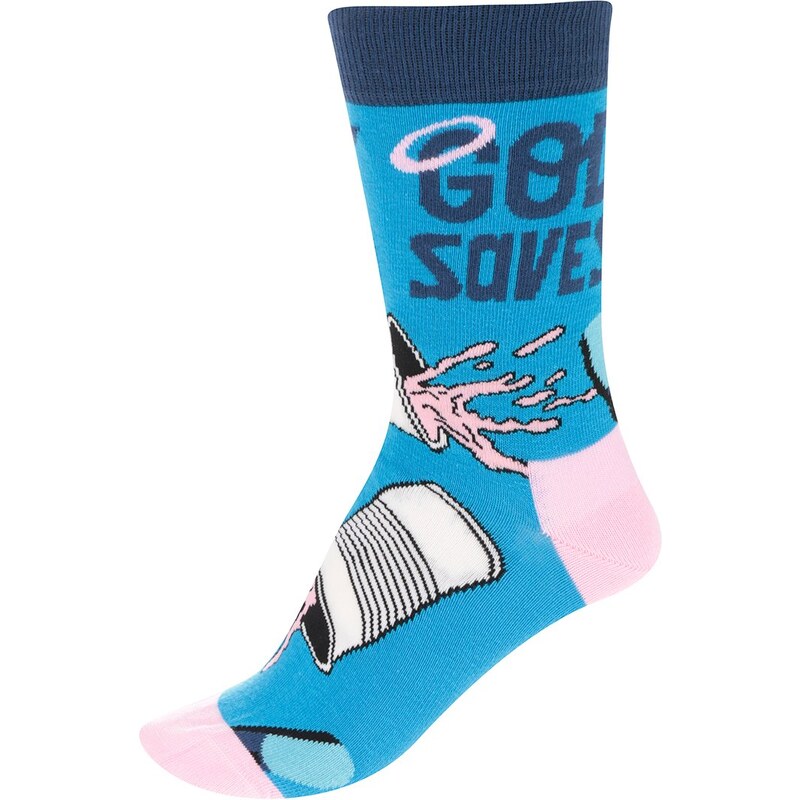 Modré unisex ponožky Happy Socks Pasta Oner