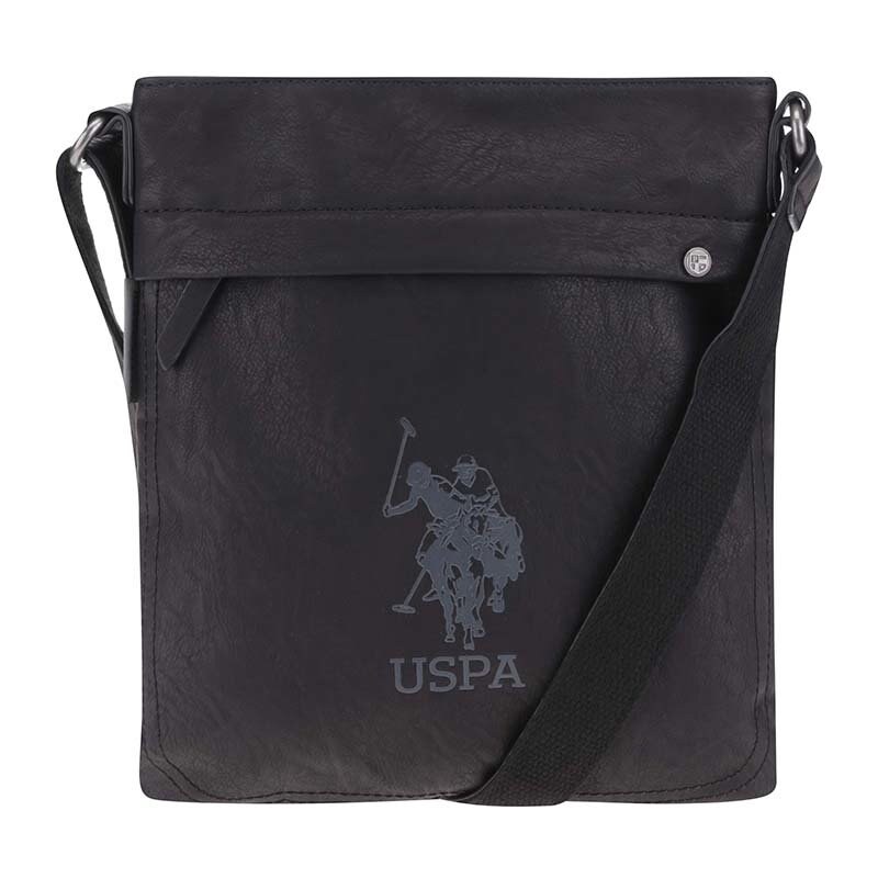 Černá menší koženková crossbody taška U.S. Polo Assn