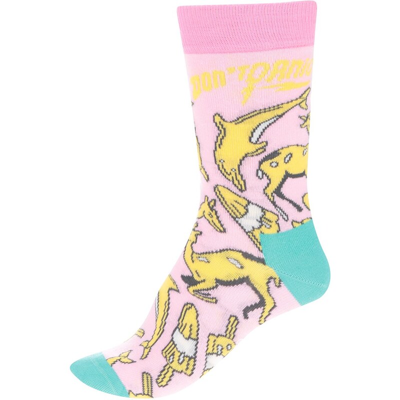 Růžové unisex ponožky Happy Socks Pasta Oner