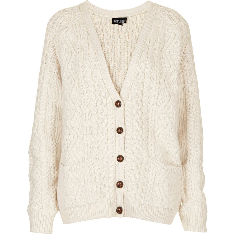 Topshop Knitted Angora Cable Cardi
