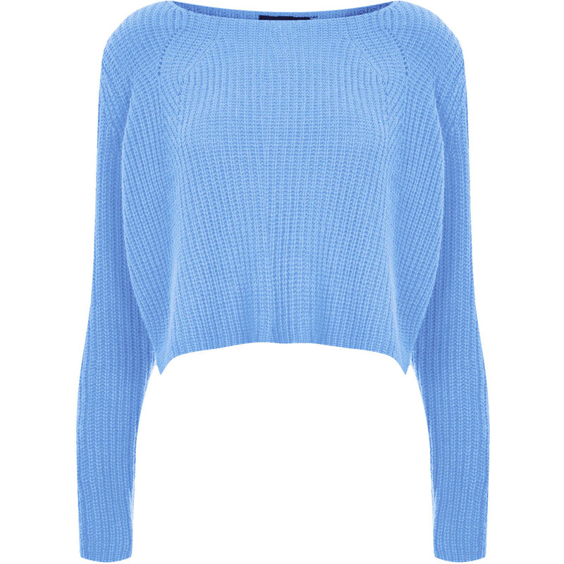 Topshop Knitted Rib Detail Crop Jumper