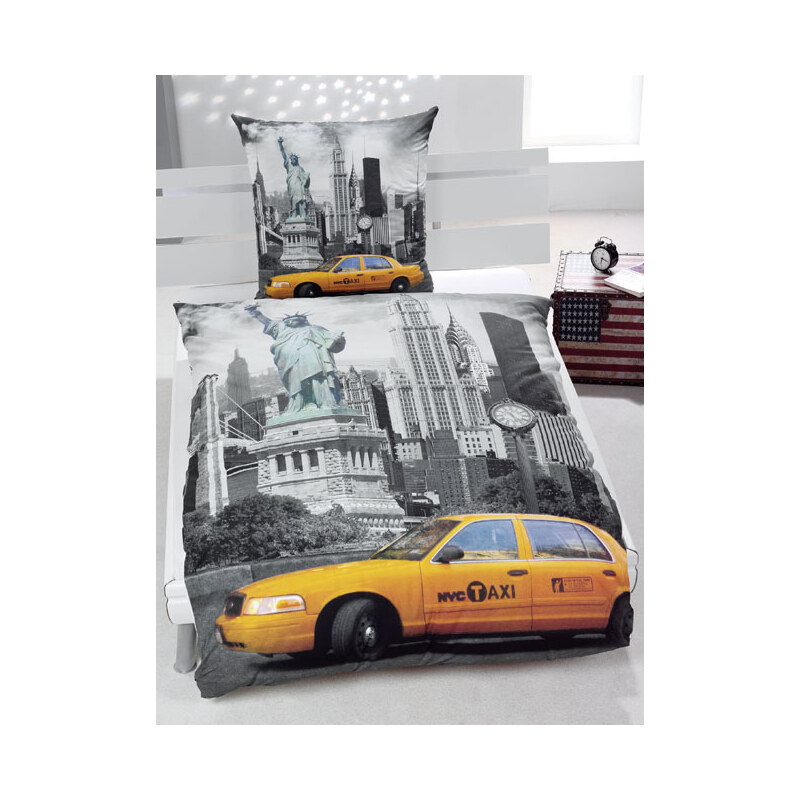 Herding Ložní povlečení New York Yellow Taxi 135x200cm, 80x80cm