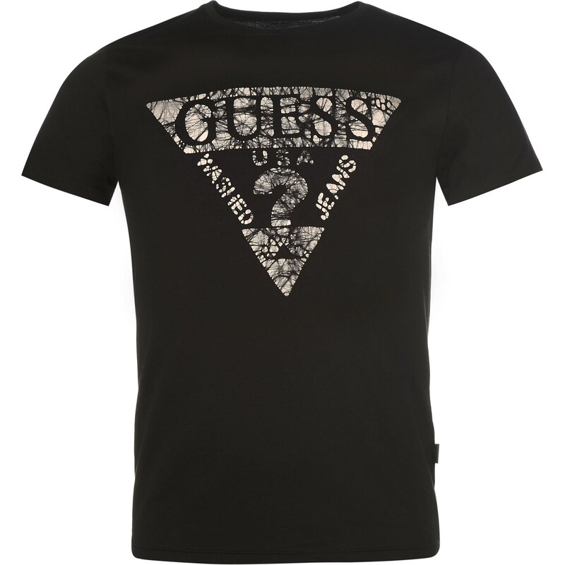 Triko Triko Guess Triangle T Shirt Black