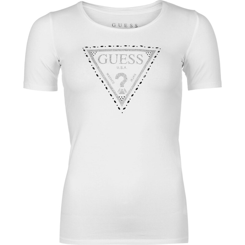 Guess Triangle T Shirt White