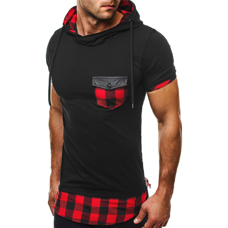 Athletic Černé tričko s červeným vzorem BR0479