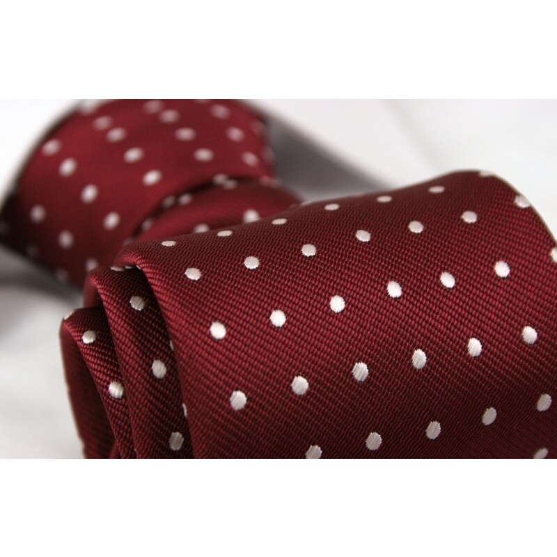 Vínová tečkovaná pánská kravata