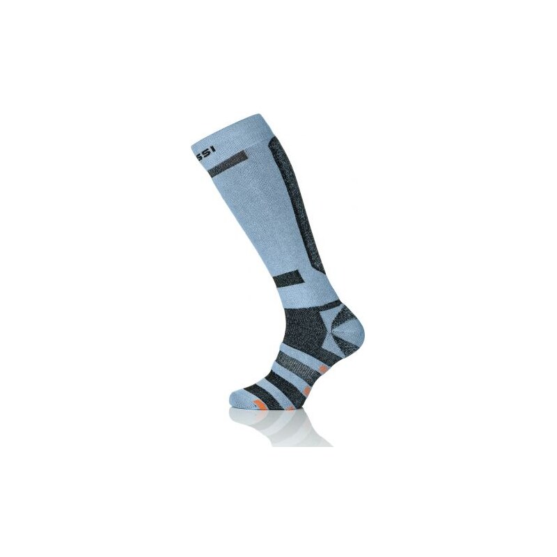 Nessi Dětské lyžařské ponožky SN3 - Světle modrá+černá+oranžová Velikost: 31-35