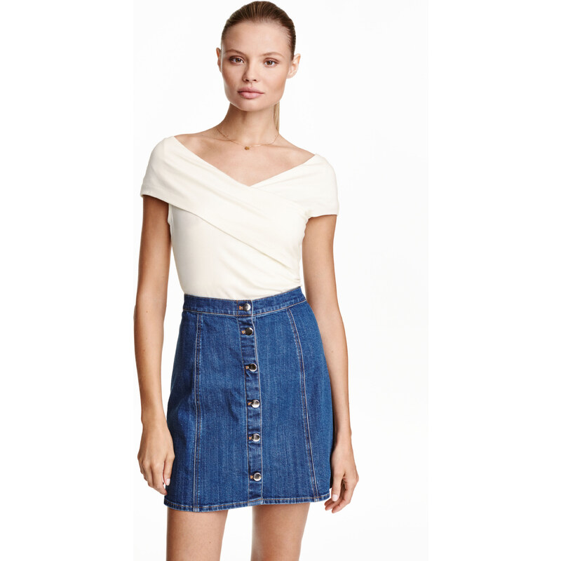 H&M Džínová sukně áčkového střihu