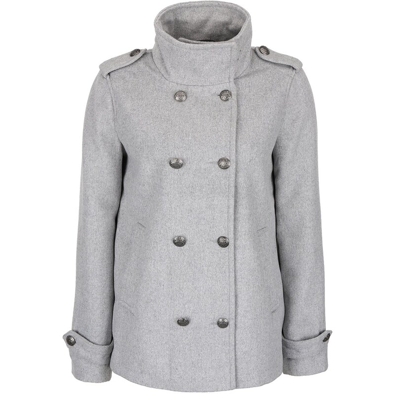 Světle šedý kratší kabát Vero Moda Abelle