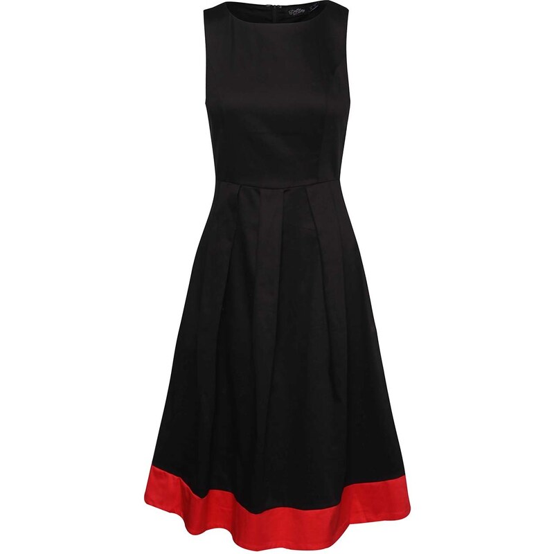 Černé šaty s červeným lemem Dolly & Dotty Daphne